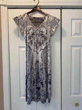 Apt. 9 Black & White Paisley Midi Dress